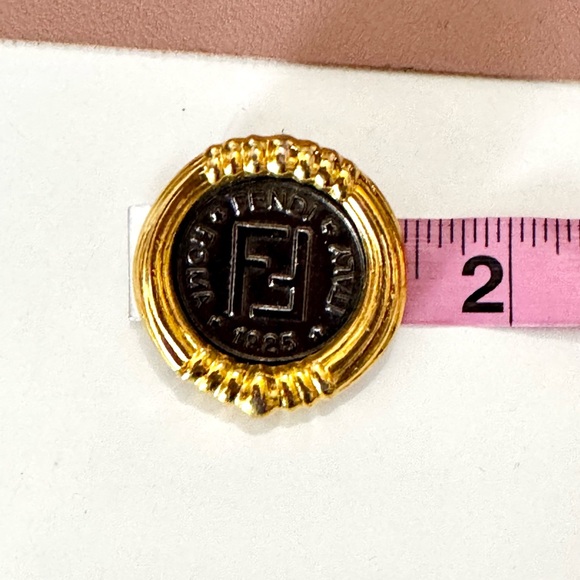 Fendi Gold Coin Brooch - Picture 5 of 5